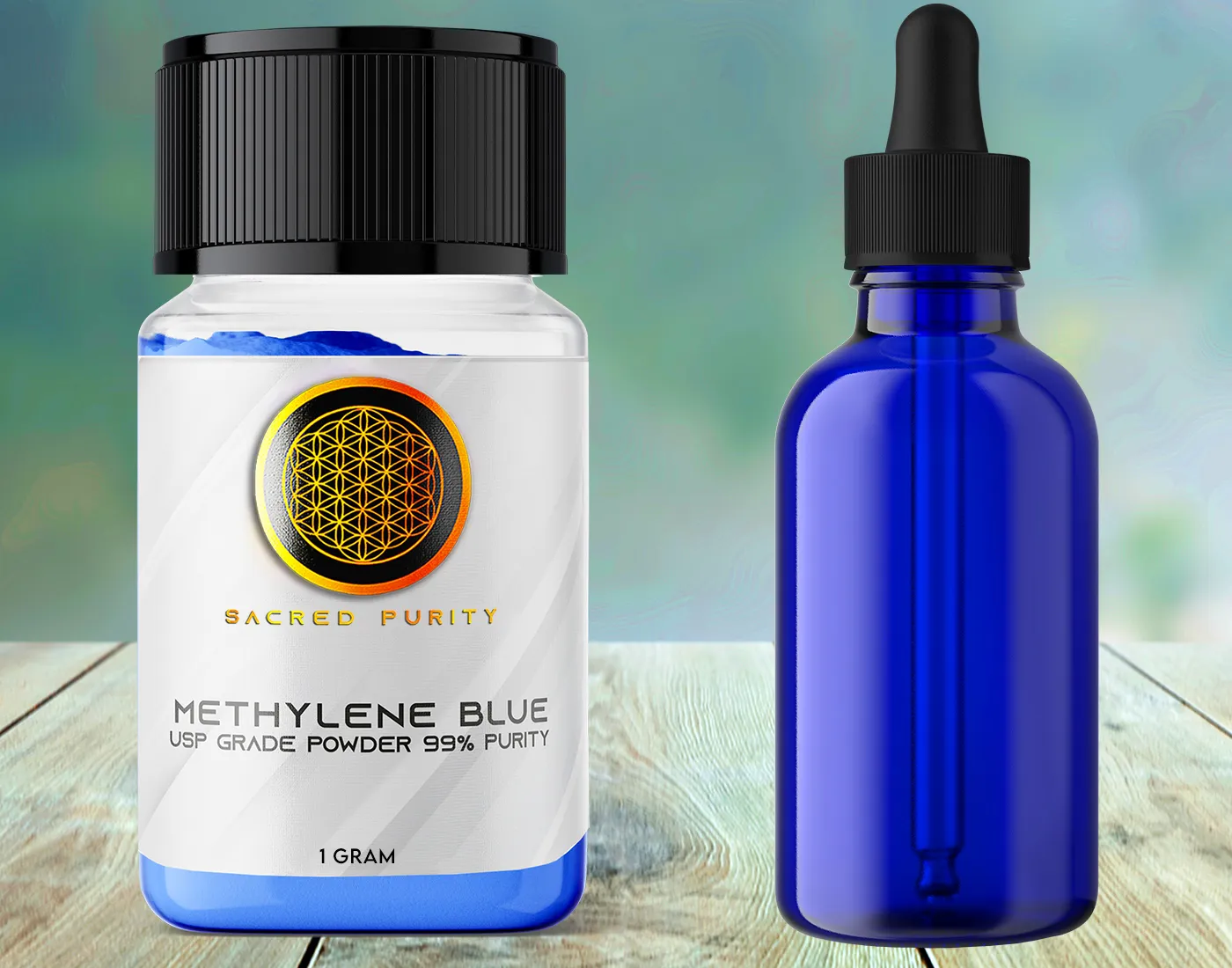 Methylene Blue USP Grade With Empty Dropper Bottle